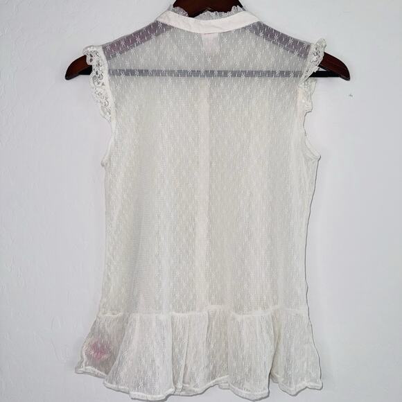 Faded Glory Vintage Lace Sheer Tank XL 14-16 Top Boho Chic Retro Y2k Fairy - Picture 2 of 6